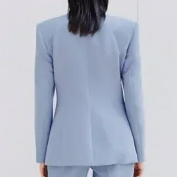 Zara Blazer Lappelless In Sky Blue.  SZ XS - Picture 2 of 4